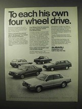 1984 Subaru Ad - Wagon, Hardtop, OpenBack Brat + - £13.81 GBP