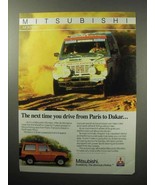 1987 Mitsubishi Montero Truck Ad - Drive Paris to Dakar - $18.49