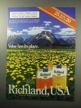 1987 Richland Cigarettes Ad - Richland, USA - Field of Dandelions - £14.44 GBP