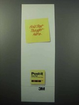 1988 3M Post-it Note Pad Ad - Hold That Thought Here - £13.80 GBP