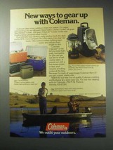 1985 Coleman Ad - Cooler, Lantern, Cradad Fishing Boat - £14.87 GBP