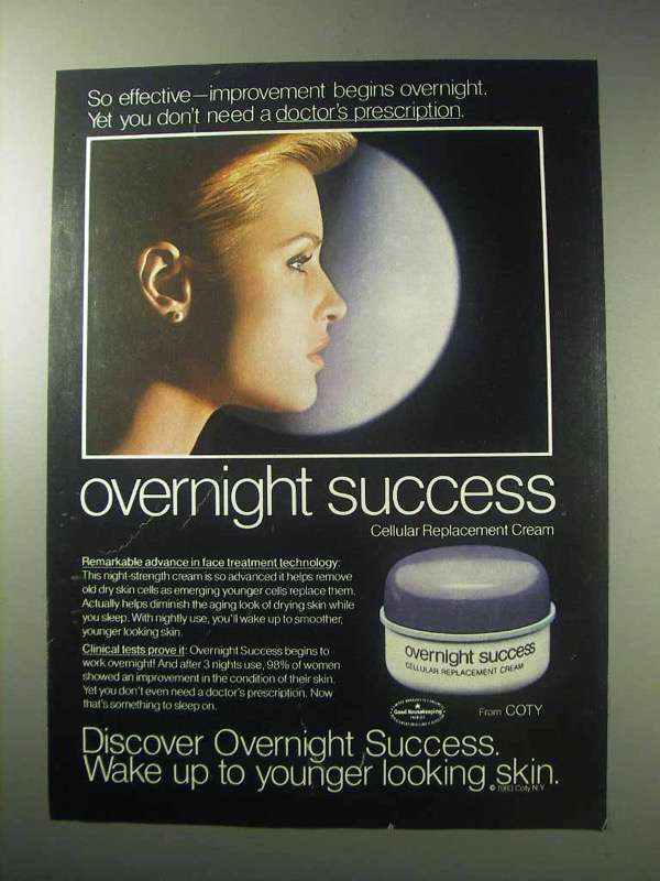 1985 Coty Overnight Success Cellular Cream Ad - $18.49