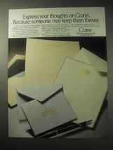 1985 Crane Paper Ad - Express Your Thoughts On - £14.65 GBP