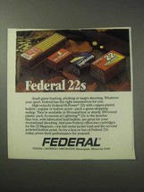 1985 Federal 22 Cartridges Ad - £14.62 GBP