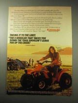 1985 Kawasaki Bayou 185 ATV Ad - Catherine Bach - $18.49