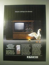 1985 Sanyo AV-4000 System with Remote Control Ad - £14.50 GBP