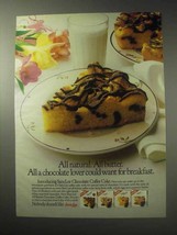 1985 Sara Lee Chocolate Coffee Cake Ad - All Natural - £14.62 GBP