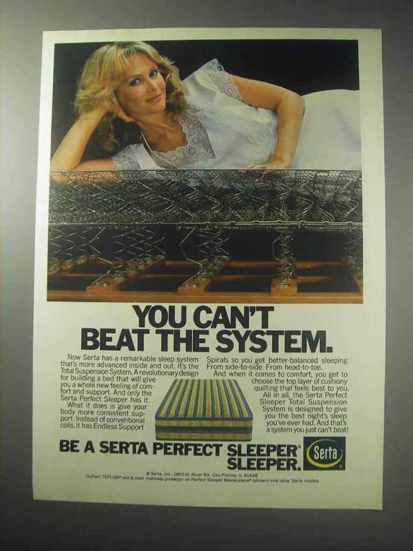 1985 Serta Perfect Sleeper Mattress Ad - Can't Beat - $18.49