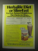 1985 Slim-Fast Weight Loss Ad - Herbalife Diet - £14.54 GBP