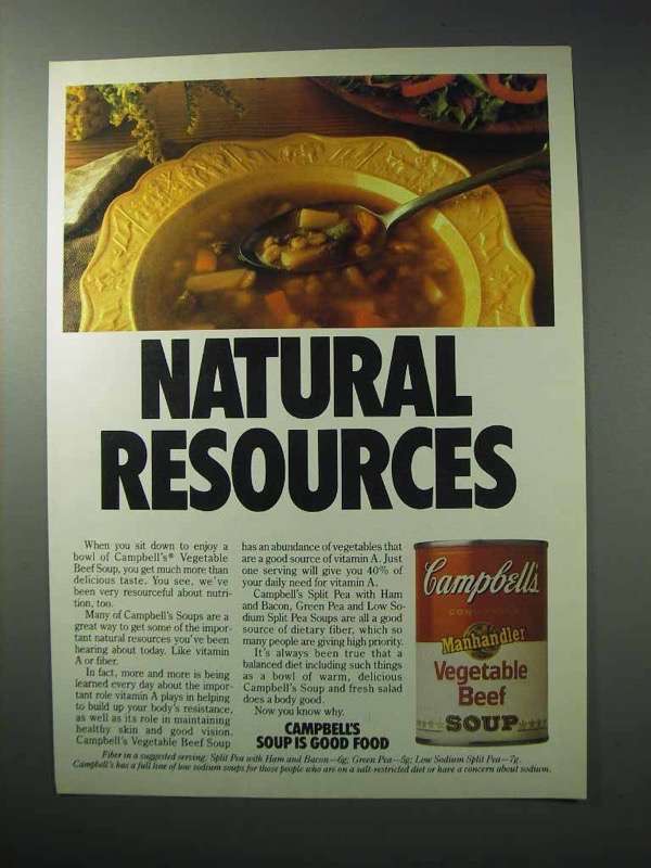 1986 Campbell's Vegetable Beef Soup Ad - Resources - $18.49