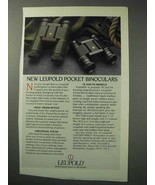 1986 Leupold Pocket Binoculars Ad! - £14.55 GBP
