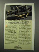 1986 Leupold Scopes Ad - Toughest Tests Ever Devised - £14.53 GBP