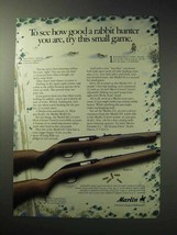 1986 Marlin Model 995 &amp; 60 Rifle Ad - Rabbit Hunter - £14.56 GBP