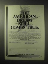 1986 U.S. Air Force Reserve Ad - The American Dream - £14.54 GBP