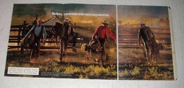 1987 3-page Marlboro Cigarettes Ad - Marlboro Man, Cowboy - £14.50 GBP