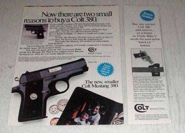 1987 Colt Mustang 380 Pistol Ad - Two Small Reasons - $18.49