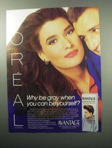 1987 L'Oreal Avantage Hair Color Ad - Why Be Gray? - $18.49