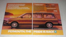 1987 Plymouth Grand Voyager Minivan Ad - Pride is Back - $18.49