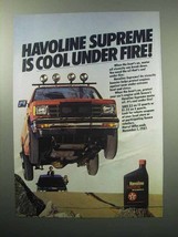 1987 Texaco Havoline Supreme Motor Oil Ad - Cool - $18.49