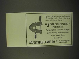 1922 Adjustable Clamp Co. Jorgensen Clamps Ad - $18.49