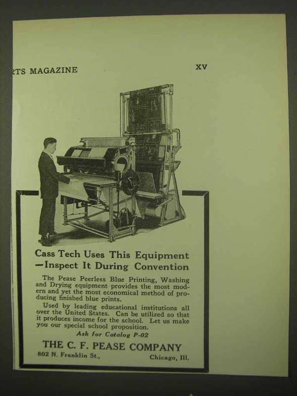 1922 C.F. Pease Peerless Blue Printing, Washing Ad - $18.49