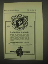 1922 Chicago Pneumatic Little Giant Air Drills Ad - £14.44 GBP