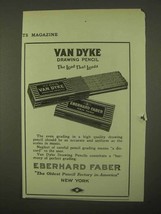 1922 Eberhard Faber Van Dyke Drawing Pencil Ad - $18.49