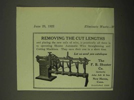 1922 F.B. Shuster Automatic Wire Straightening Ad - £14.53 GBP