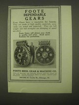 1922 Foote Bros. Gears Ad - Dependable Gears - $18.49