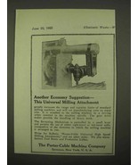 1922 Porter-Cable Universal Milling Attachment Ad - £14.55 GBP