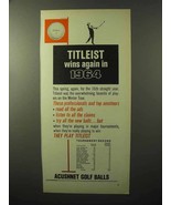 1964 Acushnet Titleist Golf Balls Ad - Wins Again - £15.09 GBP