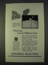 1926 General Electric Ad - Where Lincoln Highway Leads - £14.57 GBP