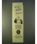 1936 Western Union Ad - Send Birthday Greetings - £14.55 GBP