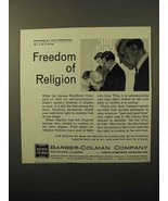 1964 Barber-Colman Company Ad - Freedom of Religion - £14.77 GBP