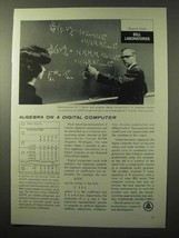 1964 Bell Telephone Ad - Algebra on a Digital Computer - £14.61 GBP