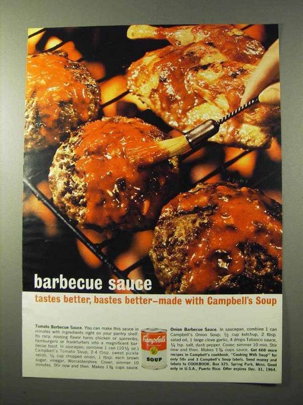 1964 Campbell's Soup Ad - Barbecue Sauce - $18.49