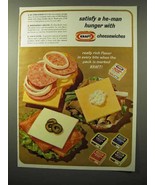 1964 Kraft Cheese Slices Ad - Satisfy a He-Man Hunger - £14.55 GBP