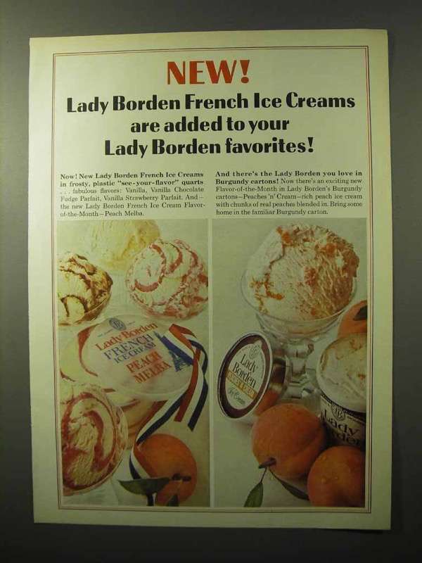 Primary image for 1964 Lady Borden French Ice Cream Ad - Added Favorites