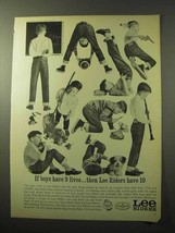 1964 Lee Riders Jeans Ad - If Boys Have 9 Lives - $18.49