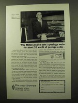 1964 Pitney-Bowes DM Postage Meter Ad - Milton Justice - $18.49