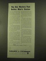 1965 Knights of Columbus Ad - Defies Man&#39;s Genius - £14.65 GBP