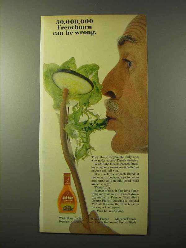 1964 Wish-Bone Deluxe French Dressing Ad - Frenchmen - £14.87 GBP