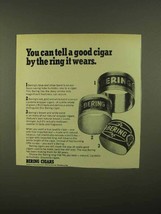 1965 Bering Cigars Ad - Tell By The Ring It Wears - £14.65 GBP