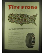 1965 Firestone Tires Ad - Nationwide Guarantee - £14.54 GBP
