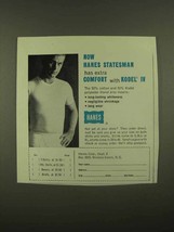 1965 Hanes Statesman Underwear Ad - Extra Comfort - £14.59 GBP