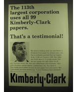 1965 Kimberly-Clark Paper Ad - 113th Largest - £14.78 GBP