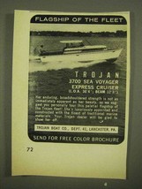 1965 Trojan 3700 Sea Voyager Express Cruiser Boat Ad - £14.54 GBP