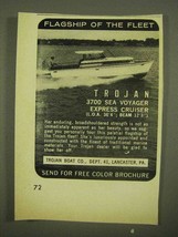 1965 Trojan 3700 Sea Voyager Express Cruiser Boat Ad - £14.89 GBP