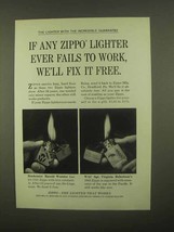1965 Zippo Lighter Ad - Fails To Work We&#39;ll Fix It Free - £14.48 GBP