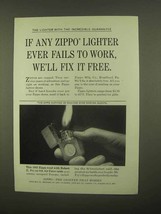 1965 Zippo Lighter Ad - Fix It Free - £14.52 GBP